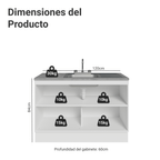Gabinete Bajo para Fregadero con Accesorios de Cocina 120 cm 2 Puertas Blanco Glamy Madesa