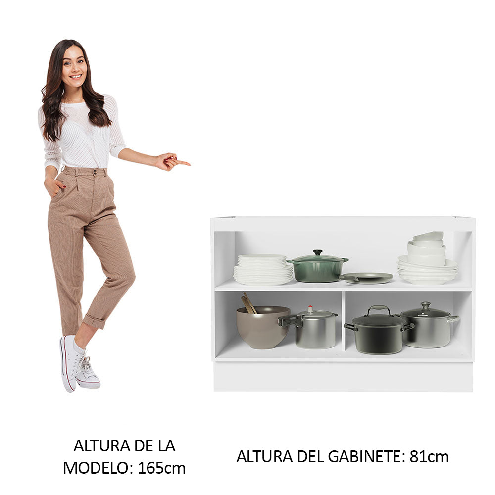 Gabinete Bajo 120 cm 2 Puertas Sin Encimera Blanco Stella Madesa