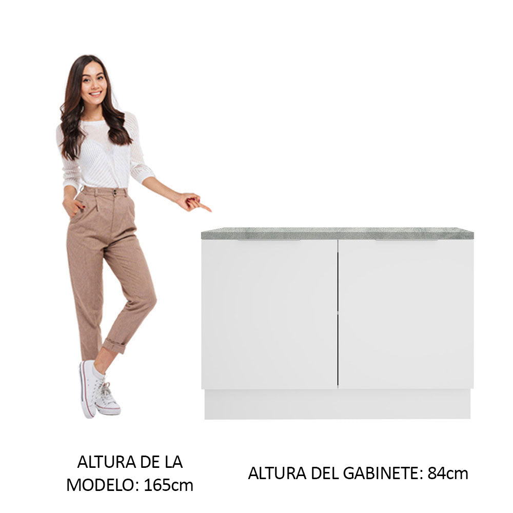 Gabinete Bajo 120 cm 2 Puertas Blanco Stella Madesa