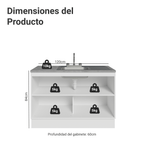 Gabinete Bajo para Fregadero con Accesorios de Cocina 120 cm 2 Puertas Blanco/Crema Agata Madesa
