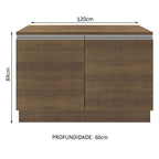 Gabinete Bajo 120 cm 2 Puertas Marrón Glamy Madesa
