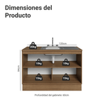 Gabinete Bajo para Fregadero con Accesorios de Cocina 120 cm 2 Puertas Marrón/Negro Glamy Madesa