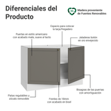 Gabinete Bajo para Fregadero 120 x 60 cm (Sin encimera) Blanco/Gris Vik Madesa