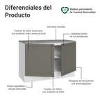 Gabinete Bajo 120 cm 2 Puertas Blanco/Gris Vik Madesa