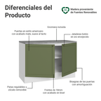 Gabinete Bajo 120 cm 2 Puertas Blanco/Verde Vik Madesa