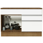 Gabinete Bajo 120 cm 1 Puerta 2 Cajones Marrón/Blanco Glamy Madesa