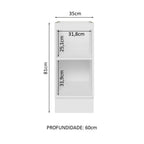 Gabinete Bajo 35 cm 1 Puerta Sin Encimera Blanco Glamy Madesa