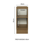 Gabinete Bajo 35 cm 1 Puerta Sin Encimera Marrón/Blanco Stella Madesa