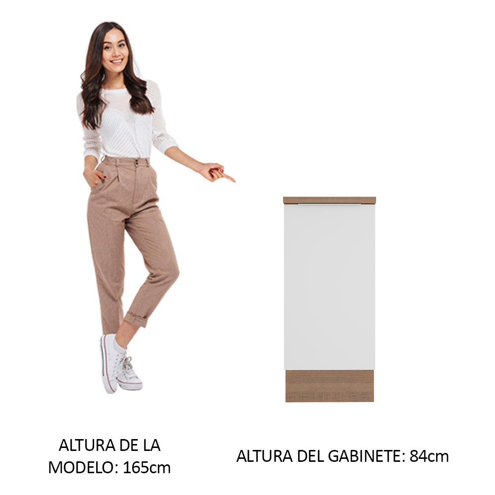 Gabinete Bajo 35 cm 1 Puerta Marrón/Blanco Stella Madesa