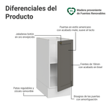 Gabinete Bajo de Cocina 35 x 60 cm 1 Puerta (Sin encimera) Blanco/Gris Vik Madesa