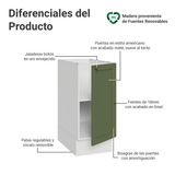 Gabinete Bajo de Cocina 35 x 60 cm 1 Puerta (Sin encimera) Blanco/verde Vik Madesa