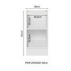 Gabinete Bajo 40 cm 1 Puerta Sin Encimera Blanco Stella Madesa