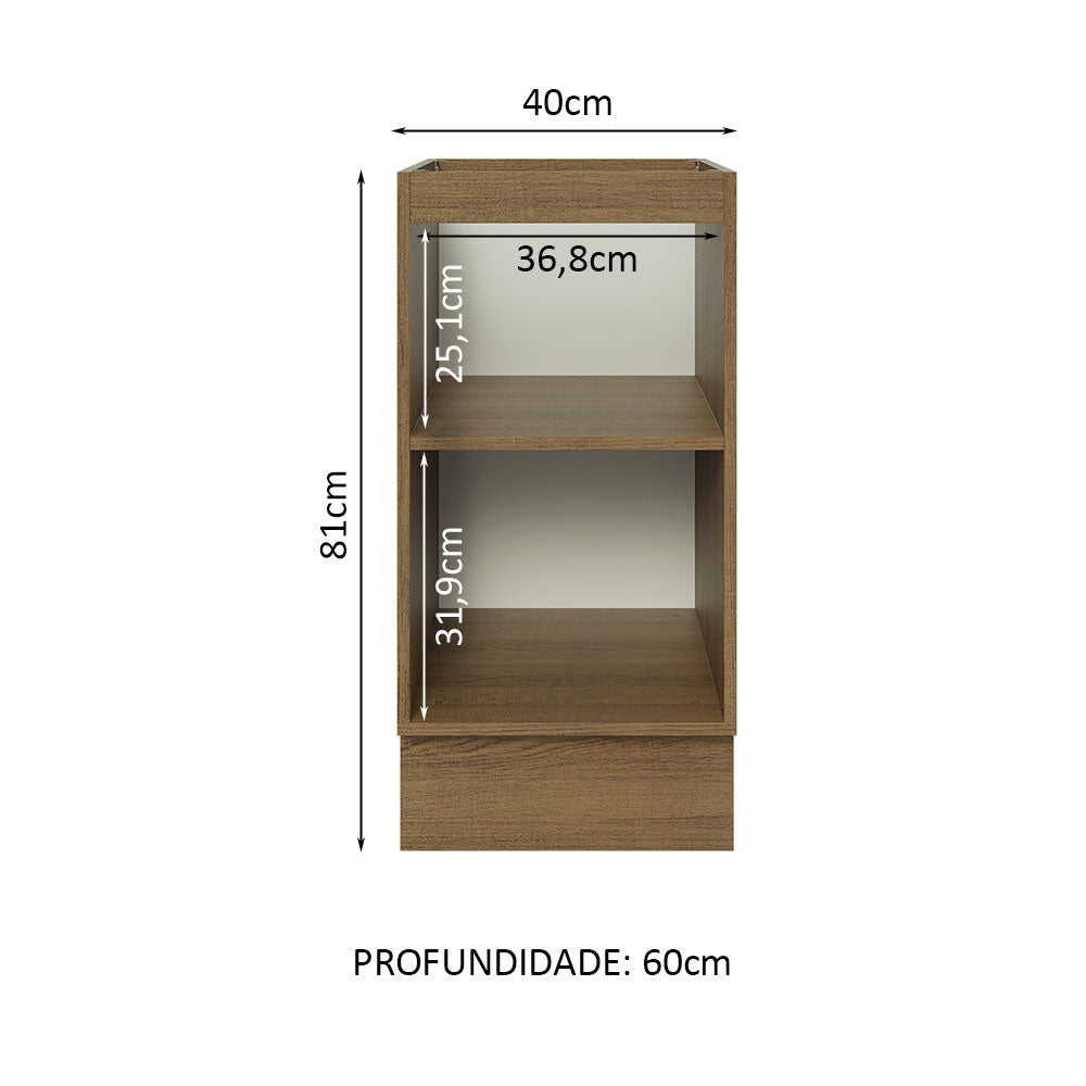 Gabinete Bajo 40 cm 1 Puerta Sin Encimera Marrón Glamy Madesa