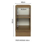 Gabinete Bajo 40 cm 1 Puerta Sin Encimera Marrón/Blanco Stella Madesa