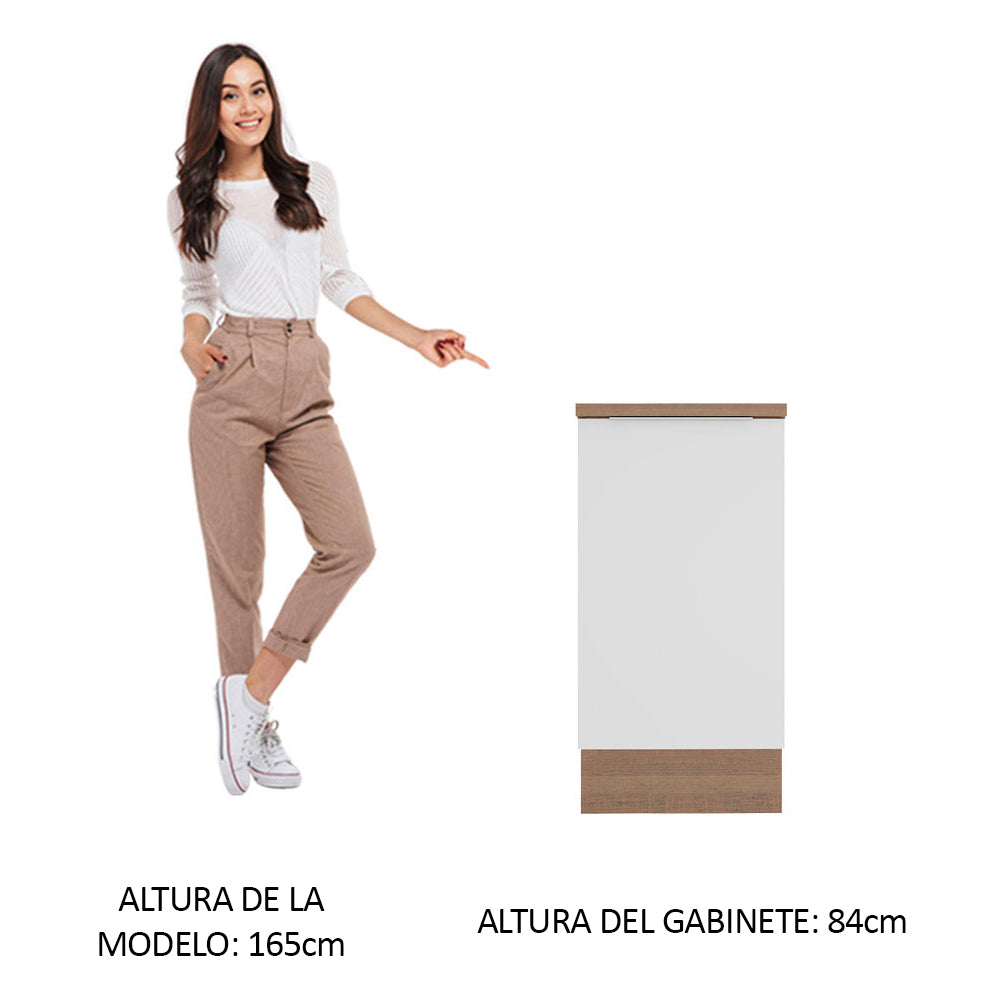 Gabinete Bajo 40 cm 1 Puerta Marrón/Blanco Stella Madesa