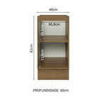 Gabinete Bajo 40 cm 1 Puerta Sin Encimera Marrón/Negro Glamy Madesa