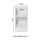 Gabinete Bajo 40 cm 1 Puerta Sin Encimera Blanco/Marrón Glamy Madesa