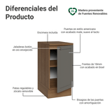 Gabinete Bajo de Cocina 40 x 60 cm 1 Puerta (Con Encimera) Marrón/Gris Vik Madesa