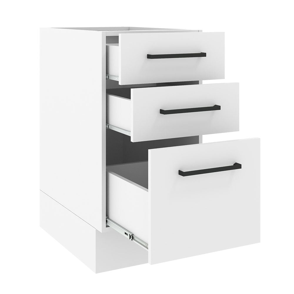 Gabinete Bajo 40 cm 3 Cajones Sin Encimera Blanco Agata Madesa
