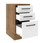 Gabinete Bajo 40 cm 3 Cajones Marrón/Blanco Agata Madesa