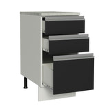 Gabinete Bajo 40 x 60 cm 3 Cajones (Con Encimera) Glamy Blanco/Negro