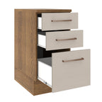 Gabinete Bajo 40 cm 3 Cajones Marrón/Crema Agata Madesa