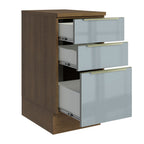 Gabinete Bajo 40 cm 3 Cajones Marrón/Gris Lux Madesa