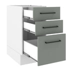 Gabinete Bajo 40 cm 3 Cajones Sin Encimera Blanco/Gris Agata Madesa