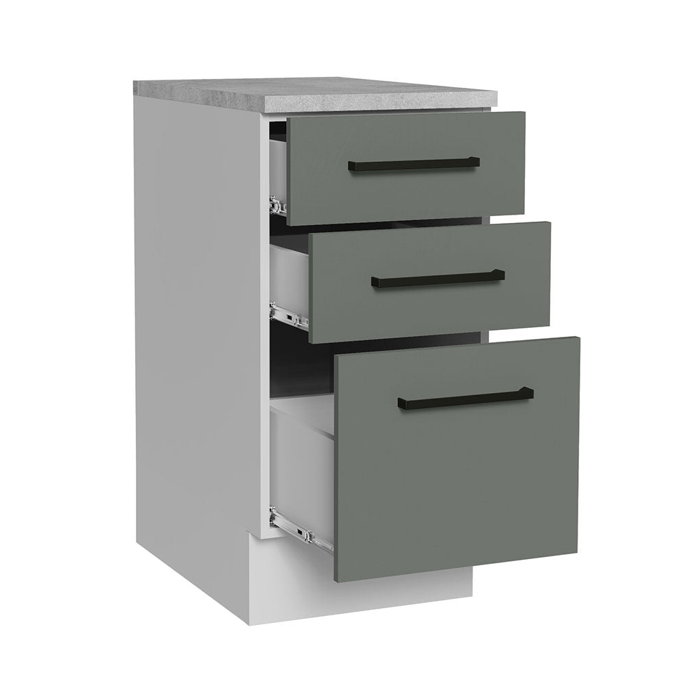 Gabinete Bajo 40 cm 3 Cajones Blanco/Gris Agata Madesa