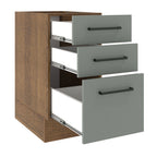 Gabinete Bajo 40 cm 3 Cajones Sin Encimera Marrón/Gris Agata Madesa