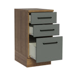 Gabinete Bajo 40 cm 3 Cajones Marrón/Gris Agata Madesa