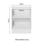Gabinete Bajo 60 cm 1 Puerta Sin Encimera Blanco Stella Madesa
