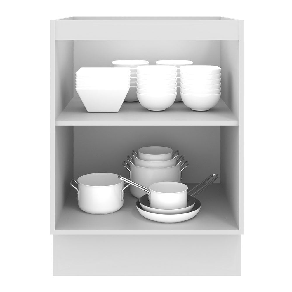Gabinete Bajo 60 cm 1 Puerta Sin Encimera Blanco/Gris Agata Madesa