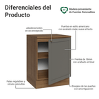 Gabinete Bajo 60 cm 1 Puerta Marrón/Gris Vik Madesa