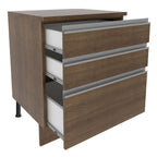 Gabinete Bajo 60 cm 3 Cajones Marrón Glamy Madesa