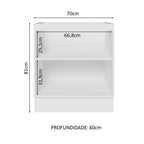Gabinete Bajo 70 cm 2 Puertas Sin Encimera Blanco Glamy Madesa