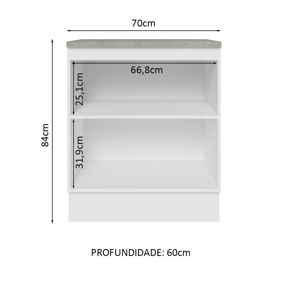 Gabinete Bajo 70 cm 2 Puertas Blanco Glamy Madesa