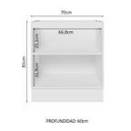 Gabinete Bajo 70 cm 2 Puertas Sin Encimera Blanco Stella Madesa