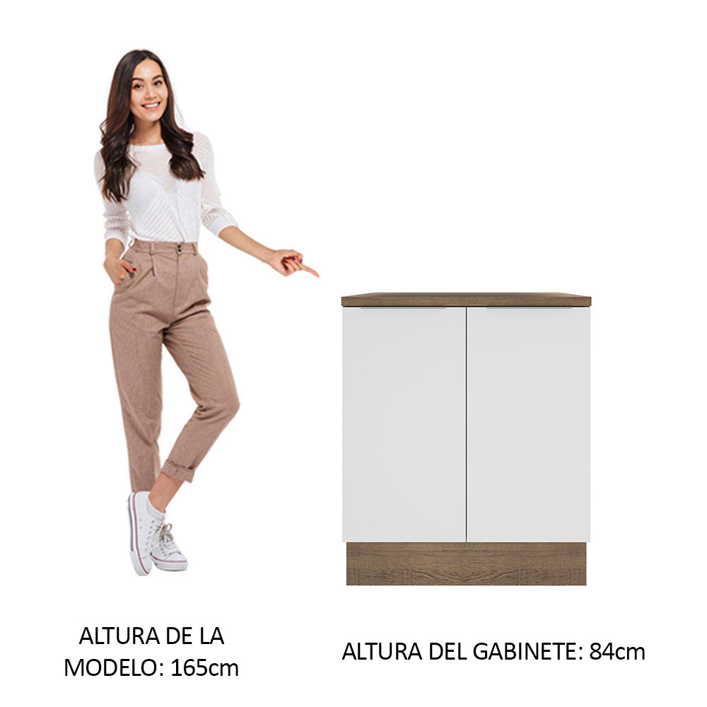 Gabinete Bajo 70 cm 2 Puertas Marrón/Blanco Stella Madesa