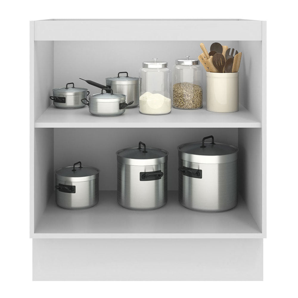 Gabinete Bajo 70 x 60 cm 2 Puertas (Sin Encimera) Blanco/Gris Agata