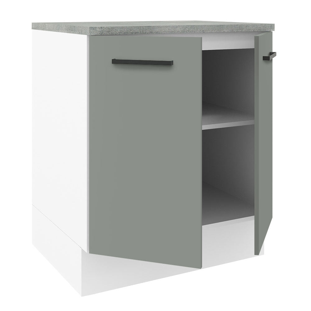 Gabinete Bajo 70 x 60 cm 2 Puertas (Con Encimera) Blanco/Gris Agata