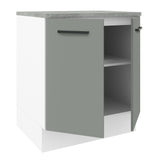 Gabinete Bajo 70 x 60 cm 2 Puertas (Con Encimera) Blanco/Gris Agata