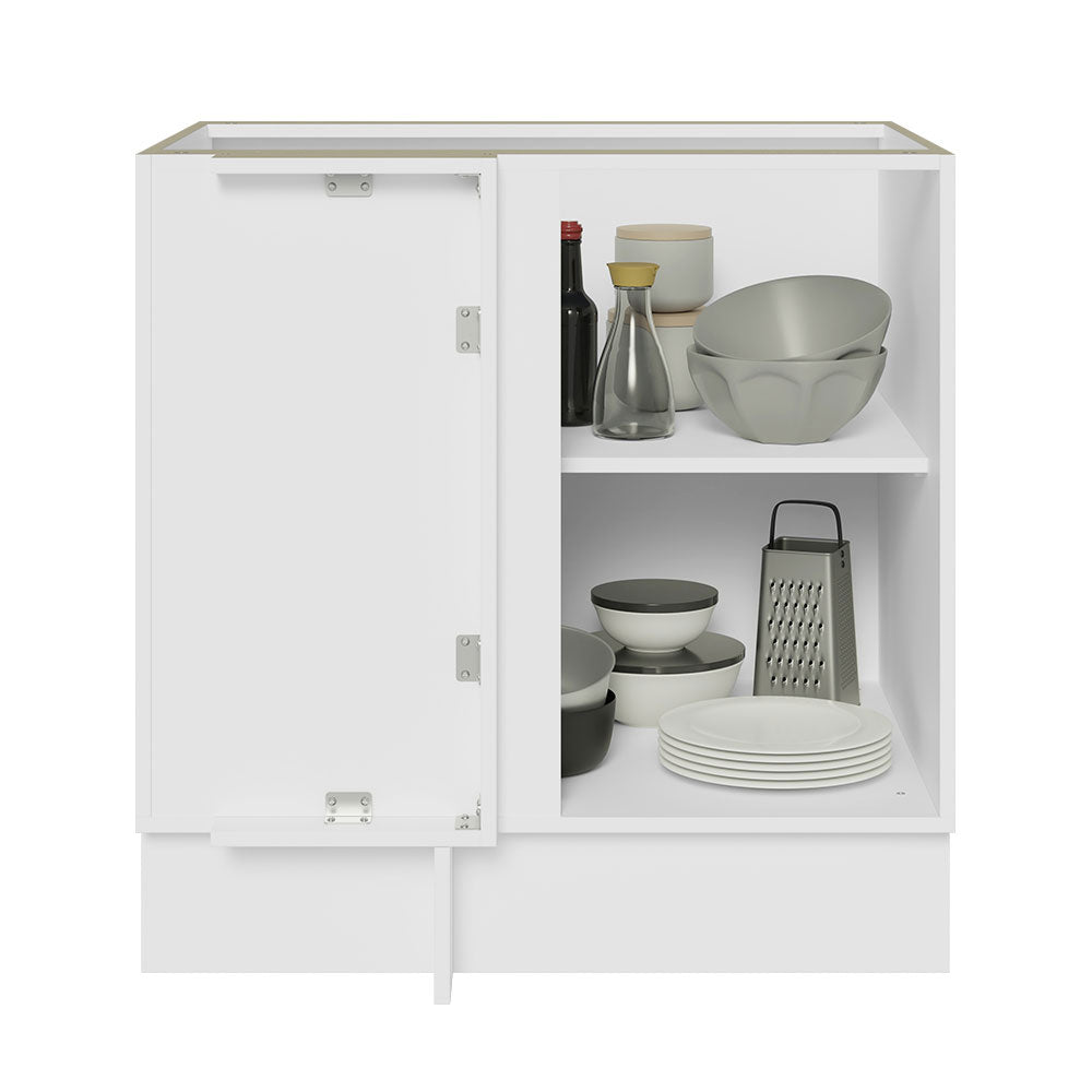 Gabinete Bajo Esquinero 80 cm 1 Puerta Sin Encimera Blanco Glamy Madesa