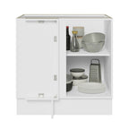 Gabinete Bajo Esquinero 80 cm 1 Puerta Sin Encimera Blanco Glamy Madesa