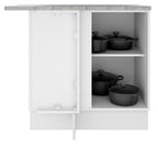 Gabinete Bajo Esquinero 102 cm 1 Puerta Blanco/Negro Glamy Madesa