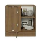 Gabinete Bajo Esquinero 80 cm 1 Puerta Sin Encimera Marrón/Negro Glamy Madesa