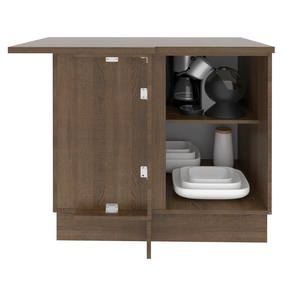 Gabinete Bajo Esquinero 102 cm 1 Puerta Marrón/Negro Glamy Madesa