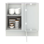 Gabinete Bajo Esquinero 80 cm 1 Puerta Sin Encimera Blanco/Gris Agata Madesa