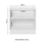 Gabinete Bajo 80 cm 2 Puertas Sin Encimera Blanco Stella Madesa