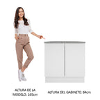 Gabinete Bajo 80 cm 2 Puertas Blanco Stella Madesa